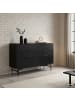 home24 home24 Skandinavisches Sideboard aus edlem Echtholzfurnier mit 6 Schubladen Wohnen in Eiche Schwarz