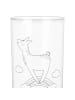 Mr. & Mrs. Panda Wasserglas Lama Regenbogen mit Spruch in Transparent