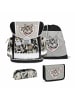 Belmil 4tlg-Set: Schulranzen Set Classy Wild Cat in Grau H36xL32xT19 cm