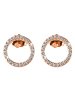 Adeliás Damen Ohrstecker Kreis aus 925 Silber mit Zirkonia in rosé