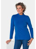 GOLDNER Stehkragenshirt mit Langarm in royalblau