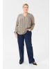 KAFFE curve Langarm-Bluse KCsida in Elephant Skin / Beige Stripe