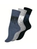 Cotton Prime® THERMO Socken 3 Paar, Eiskristall-Muster in Schwarz/Grau/Blau