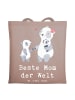 Mr. & Mrs. Panda Uni Tasche Panda Beste Mom der Welt mit Spruch in Braun Pastell