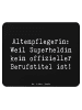 Mr. & Mrs. Panda Mauspad Spruch Altenpflegerin Superheld mit Spruch in Schwarz