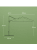 SONGMICS Sonnenschirm Sheld in Asphaltgrau - (D)300 x (H)235 cm