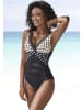 LASCANA Badeanzug in schwarz/creme