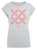 F4NT4STIC T-Shirt Blumenmuster Coral in grau meliert