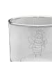 Mr. & Mrs. Panda Whiskey Glas Biene König mit Spruch in Transparent