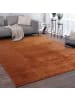 KADIMA DESIGN Teppich Kurzflor waschbar Unifarben Wohnzimmer in Kupfer