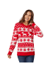 tectake Winterlicher Strickpullover in roter und weißer Farbe, rot