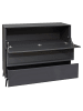 58 aufm Kessel KOMMODE Elfi 121x42x104 Hochglanz Anthrazit/Glas Anthrazit