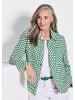 GOLDNER Kurzgröße:  Blazer mit Hahnentrittmuster in grün / weiß / gemustert