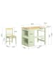 SoBuy Kinder-Schreibtisch mit Stuhl in Mattes Salbeigrün - (W) 45 x (H) 66 x (L) 80 cm