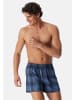 Schiesser Boxershorts Web in Grau / hellblau / rot