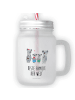 Mr. & Mrs. Panda Trinkglas Mason Jar Koala Familie zwei mit Spruch in Transparent