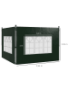 Outsunny Pavillon Seitenteile,293B x 193H cm,Dunkelgrün