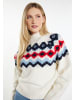 DreiMaster Maritim Damen Strickpullover in Wollweiss Mehrfarbig