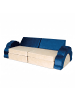 relaxdays 10tlg. Kinder-Spielsofa Set "Samt" in Blau/ Beige - (B)150 x (H)47 x (T)65 cm
