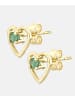 Vanlere Ohrstecker aus 375 Gelbgold mit Smaragd Herz-Design