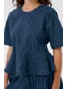 CULTURE Kurzarm-Bluse CUmai Feminine in Dark Blue Wash