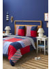 NAUTICA HOME Bettwäsche-Set MORRIS (3 tlg), 100% Baumwolle, 200x200 cm in Rot/Blau