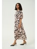 Kaffe Kleid KApaco Tight fit in Beige/Black/Peach Blurry Leaf