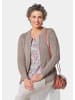 GOLDNER Strickjacke aus Bändchengarn in schöner Melange-Optik in helltaupe