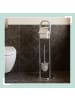 relaxdays WC Garnitur in Silber - (H)79 x Ø 22 cm