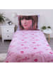 COFI 1453 Baumwoll-Bettwäsche 140x200 cm Deckenbezug + 70x90 cm Kissenbezug in Pink