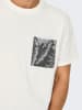 Only&Sons Rundhals T-Shirt mit Brust-Tasche Tropical Print in Weiß