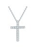 Rafaela Donata Halskette Kreuz Sterling Silber Zirkonia in silber