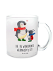 Mr. & Mrs. Panda Teeglas Smörle Winterzeit mit Spruch in Transparent