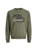 Jack and Jones JJELOGO Sweat Crew Neck 2 Col in Salbei