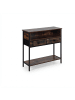 relaxdays Konsolentisch in Dunkelbraun - (B)80 x (H)80 x (T)30 cm