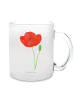 Mr. & Mrs. Panda Teetasse Glas Blume Mohnblume ohne Spruch in Transparent