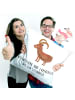 Mr. & Mrs. Panda Sofakissen 40x40 Sternzeichen Steinbock mit Spruch in Weiß