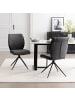 home24 Drehbarer Polsterstuhl Ustuna 2er-Set in Grau