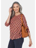 GOLDNER Bluse 3/4-Arm mit grafischem Druck in camel / gemustert