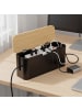 relaxdays Kabelbox in Natur/ Schwarz - (B)34 x (H)14,5 x (T)13,5 cm
