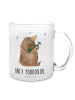 Mr. & Mrs. Panda Teeglas Bär Gitarre mit Spruch in Transparent