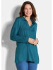 GOLDNER Tunikashirt Halbarm Blusenshirt mit Hemdkragen in petrol