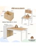 COSTWAY Zeichentisch mit 2 Stühlen ab 3 Jahren in Hellbraun