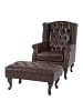 MCW Relaxsessel Chesterfield Oxford, Antik-braun mit Ottomane