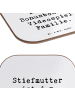 Mr. & Mrs. Panda Glas-Untersetzer Spruch Stiefmutter Bonusboss m... in Weiß