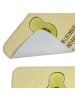 Mr. & Mrs. Panda Teppich für Bad Avocado Kern mit Spruch in Gelb Pastell