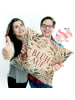 Mr. & Mrs. Panda Couchkissen Wildblumen Boho Design mit Spruch in Weiß