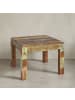 KADIMA DESIGN Couchtisch Massiv | 60x47x60cm, Shabby-Chic, Bootsholz, Quadratisch in Braun