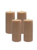 relaxdays 4 x LED Kerzen in Mocha Mousse - (H)18 x Ø 7,5 cm