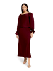 Vera Mont Satinrock wadenlang in Deep Dahlia